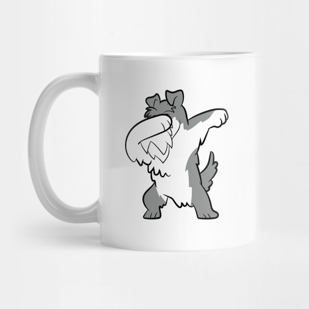 Cute Dabbing Schnauzer Terrier Dog Dabbing Schnauzer by EQDesigns